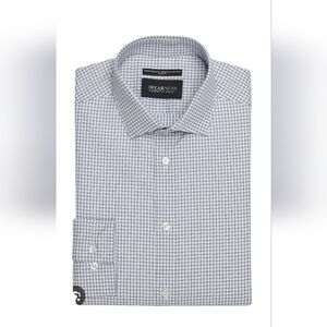 Kenneth Cole Awearness Non-iron Slim Fit 18 1/2 34/35 Blue Checkered